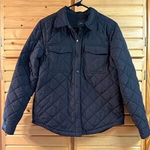 Love Tree Women’s Quilted Utility Shacket, Black, Size M